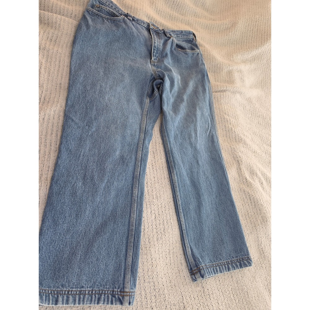 Duluth Trading Co Ballroom Jeans Mens 36x28 Blue Denim Work Pants Gusseted